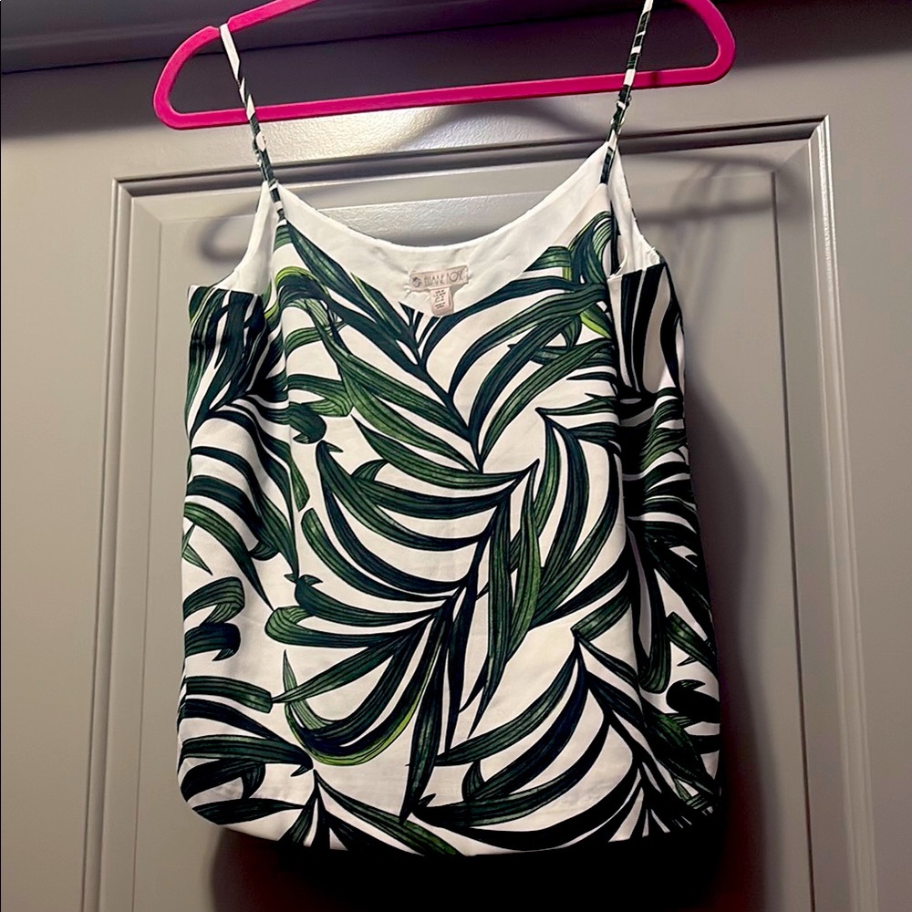 Elaine Rose Green Leaf Print Women's Top